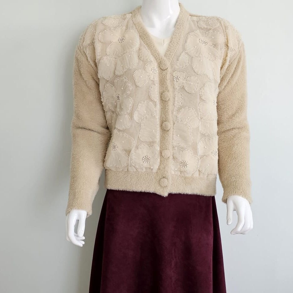 Nakışlı Angora Hırka