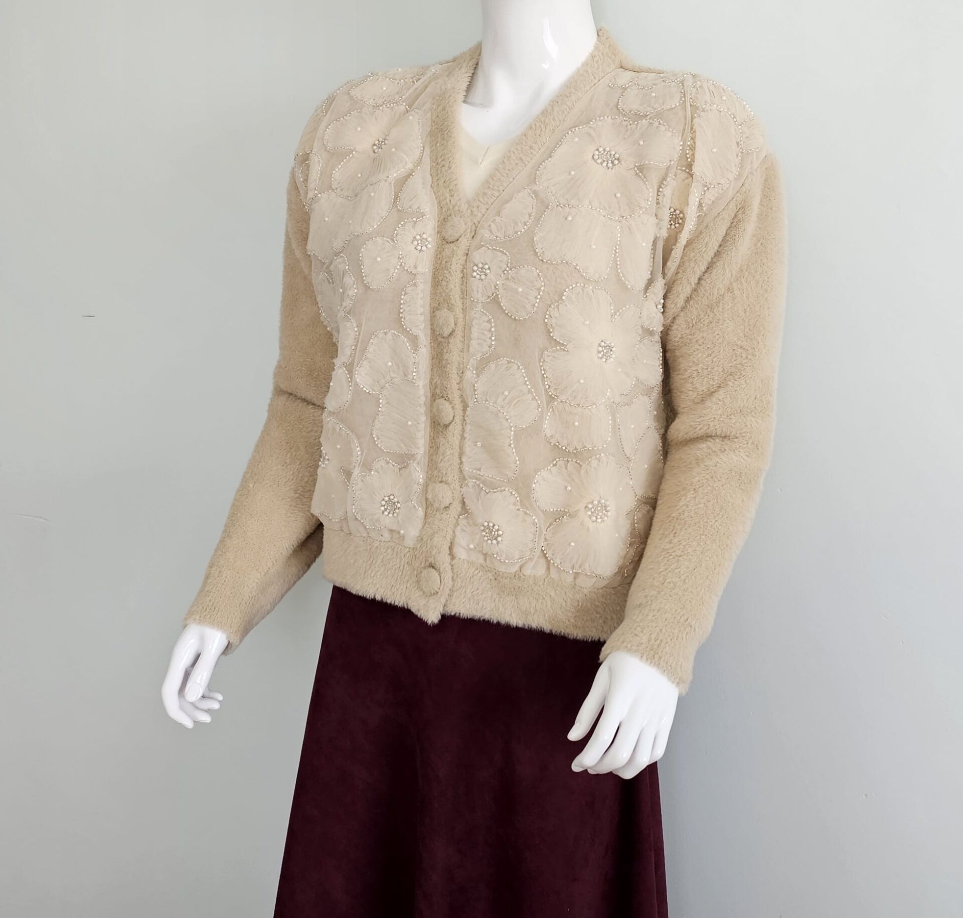 Nakışlı Angora Hırka