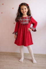 Kadife Kız Çocuk Elbise