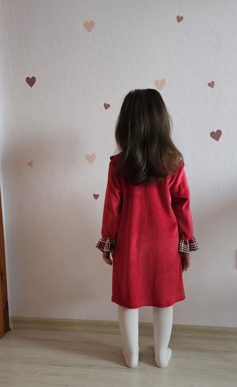 Kadife Kız Çocuk Elbise