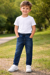 Erkek Beli Lastikli Kot Pantolon